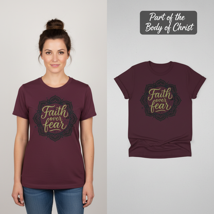 Faith Over Fear T-Shirt_model_flat