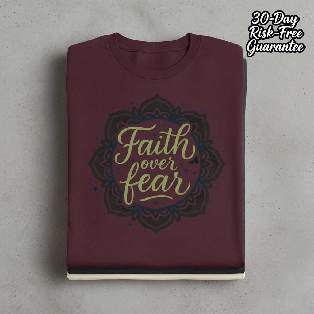 Faith Over Fear T-Shirt_stacked_flatlay