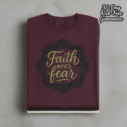Faith Over Fear T-Shirt_stacked_flatlay
