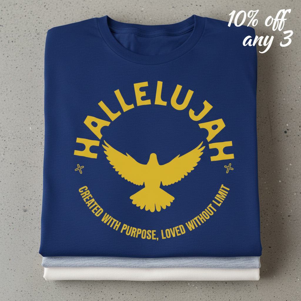 Hallelujah Purpose T-Shirt_stacked_flatlay