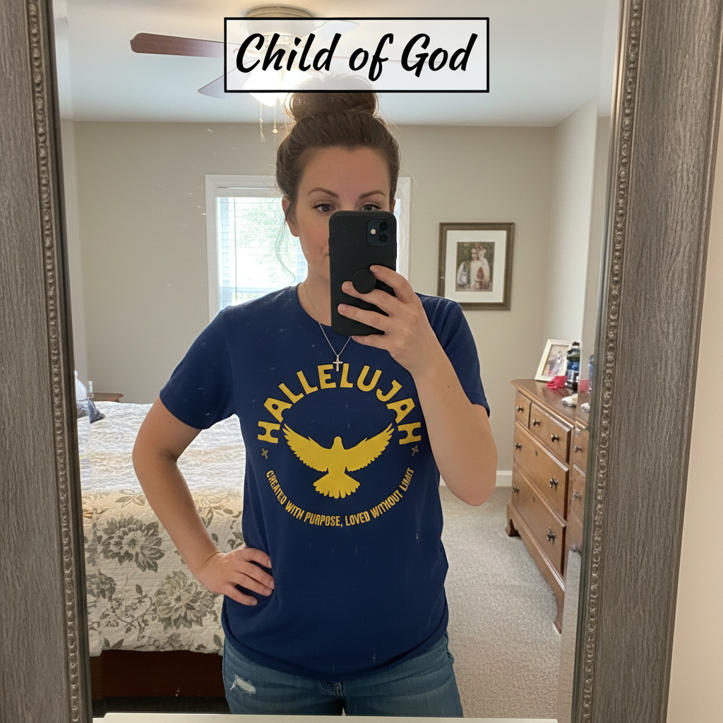 Hallelujah Purpose T-Shirt_mirror_selfie