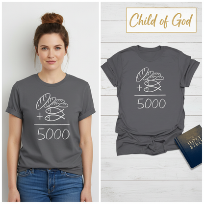 Loaves and Fishes Miracle T-Shirt_model_flat