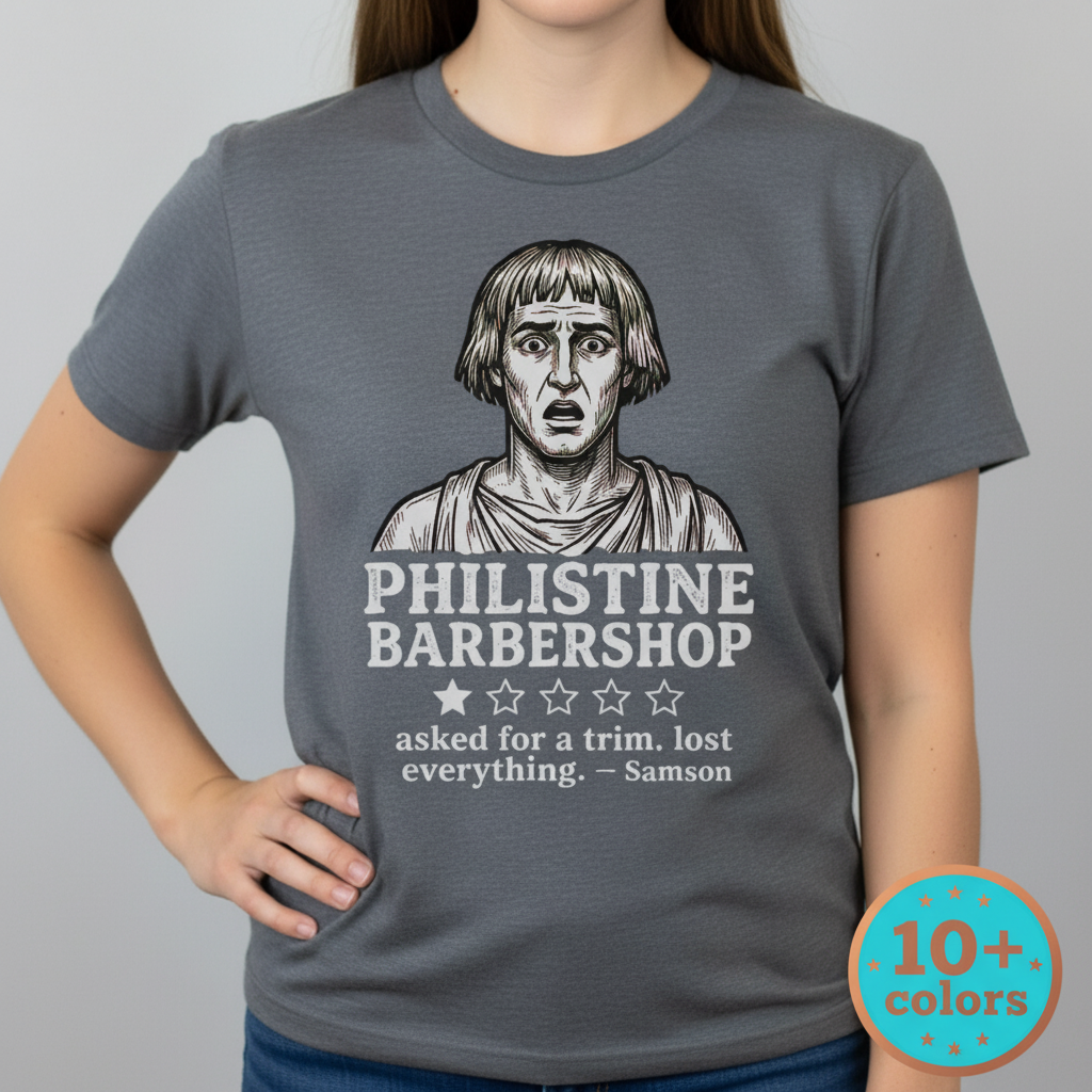 Philistine Barbershop T-Shirt_badge