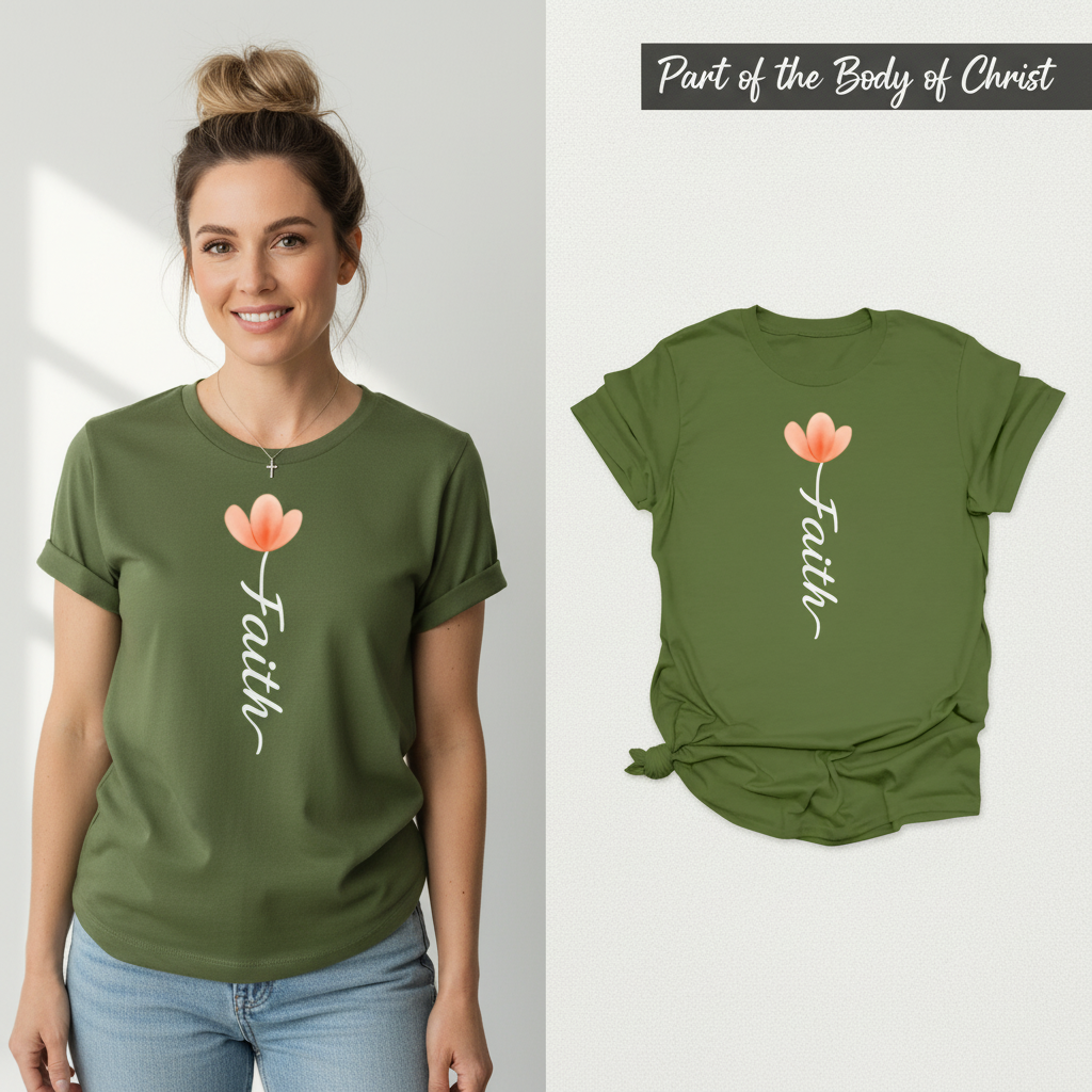 Faith Blossom T-Shirt_model_flat