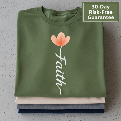 Faith Blossom T-Shirt_stacked_flatlay