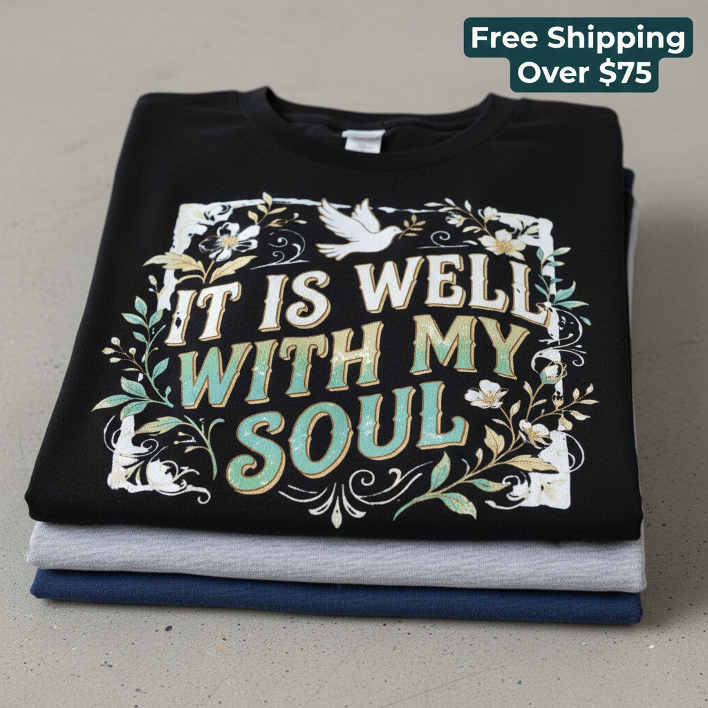 It Is Well With My Soul T-Shirt_stacked_flatlay