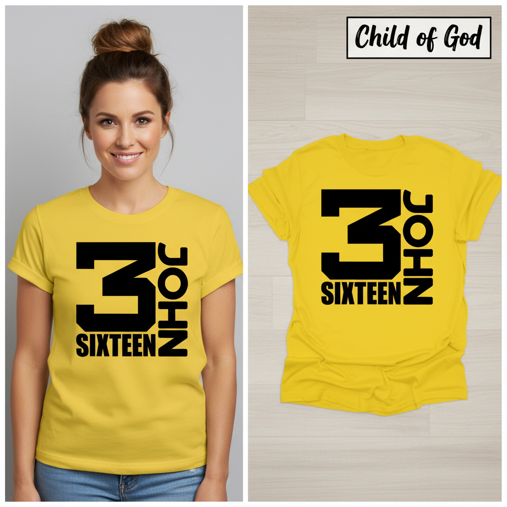 John 3:16 T-Shirt_model_flat