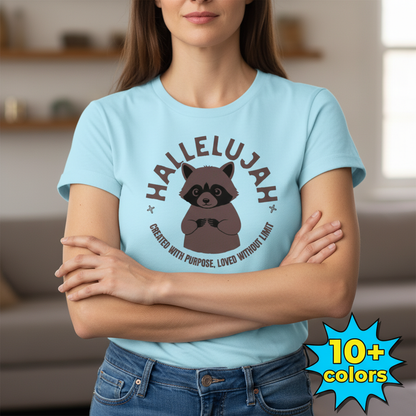 Hallelujah Raccoon T-Shirt_badge