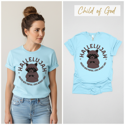 Hallelujah Raccoon T-Shirt_model_flat