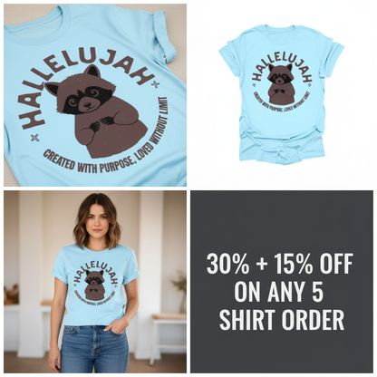 Hallelujah Raccoon T-Shirt_4_panel