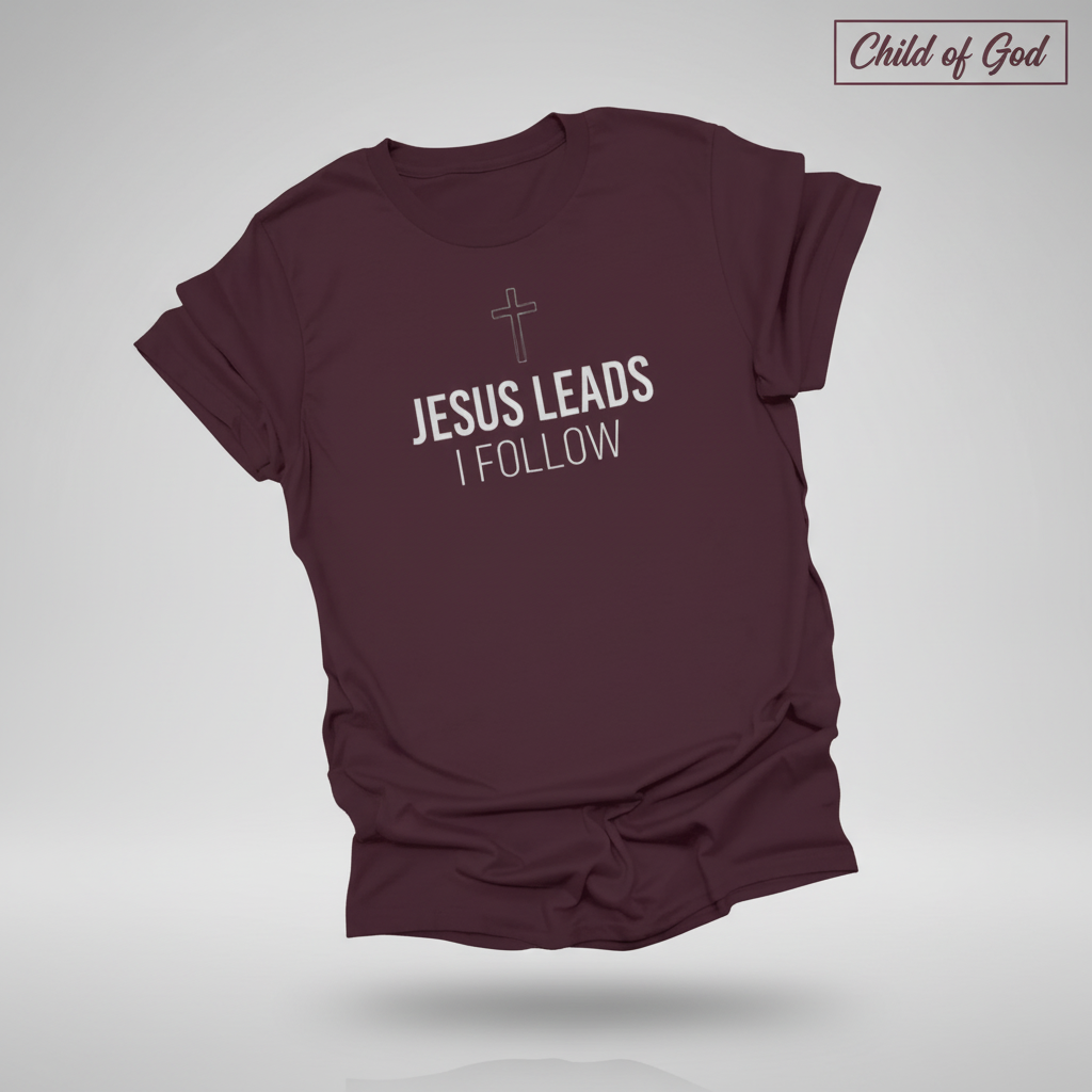 Jesus Leads I Follow T-Shirt_3d_float