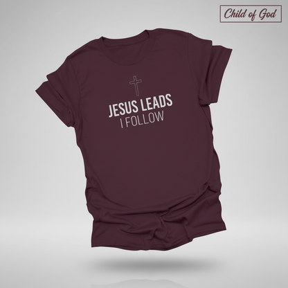 Jesus Leads I Follow T-Shirt_3d_float