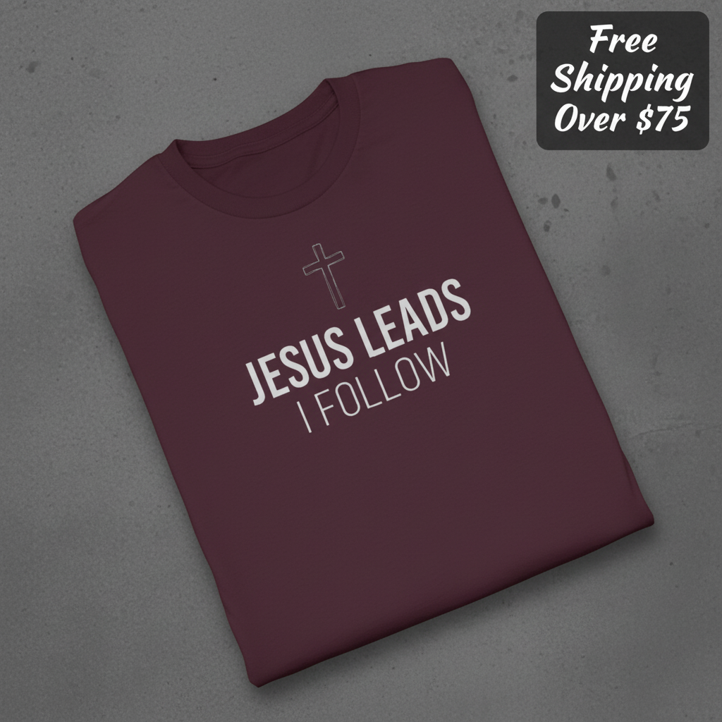 Jesus Leads I Follow T-Shirt_fold_tilt