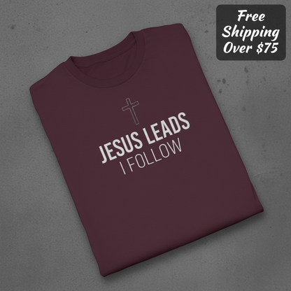 Jesus Leads I Follow T-Shirt_fold_tilt