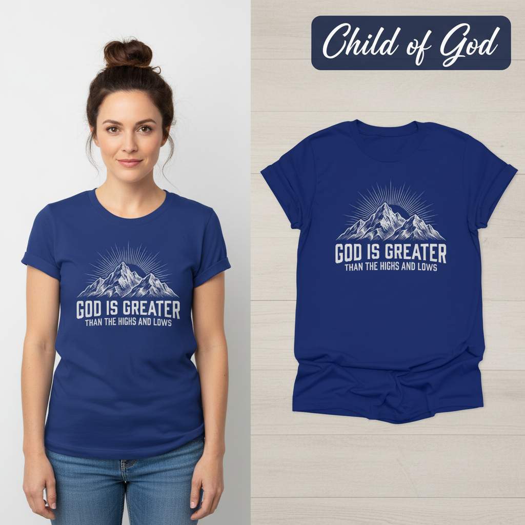 God Is Greater T-Shirt_model_flat