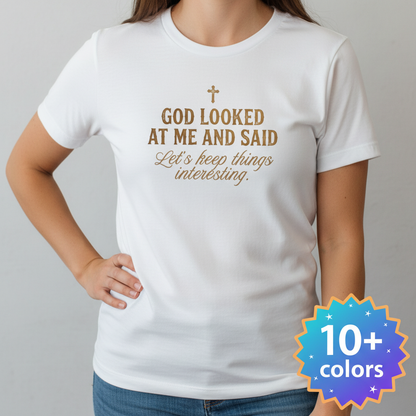 Keep Things Interesting T-Shirt_badge