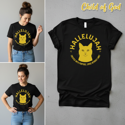 Hallelujah Cat T-Shirt_3_panel
