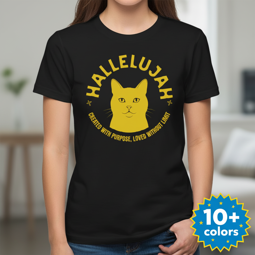 Hallelujah Cat T-Shirt_badge