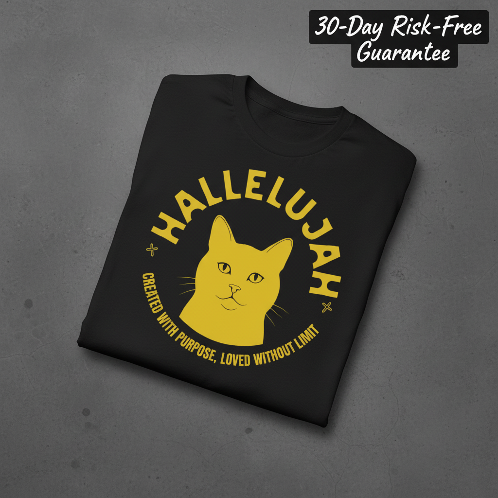 Hallelujah Cat T-Shirt_fold_tilt