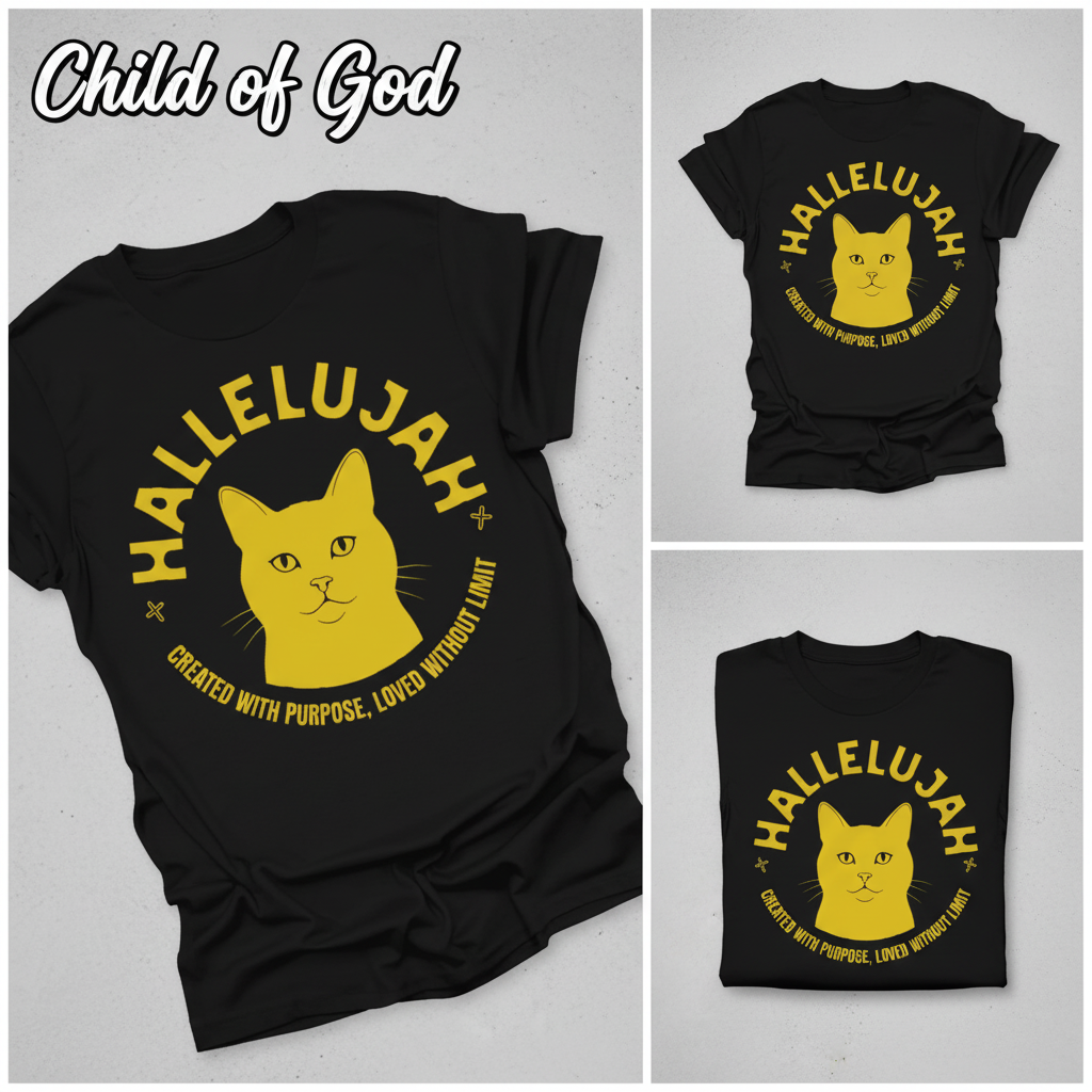 Hallelujah Cat T-Shirt_triple_showcase
