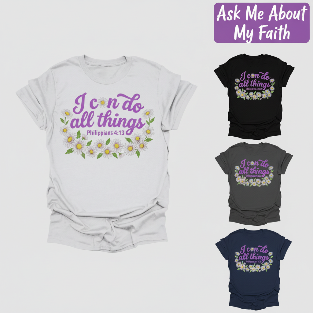 I Can Do All Things Daisy T-Shirt_color_grid