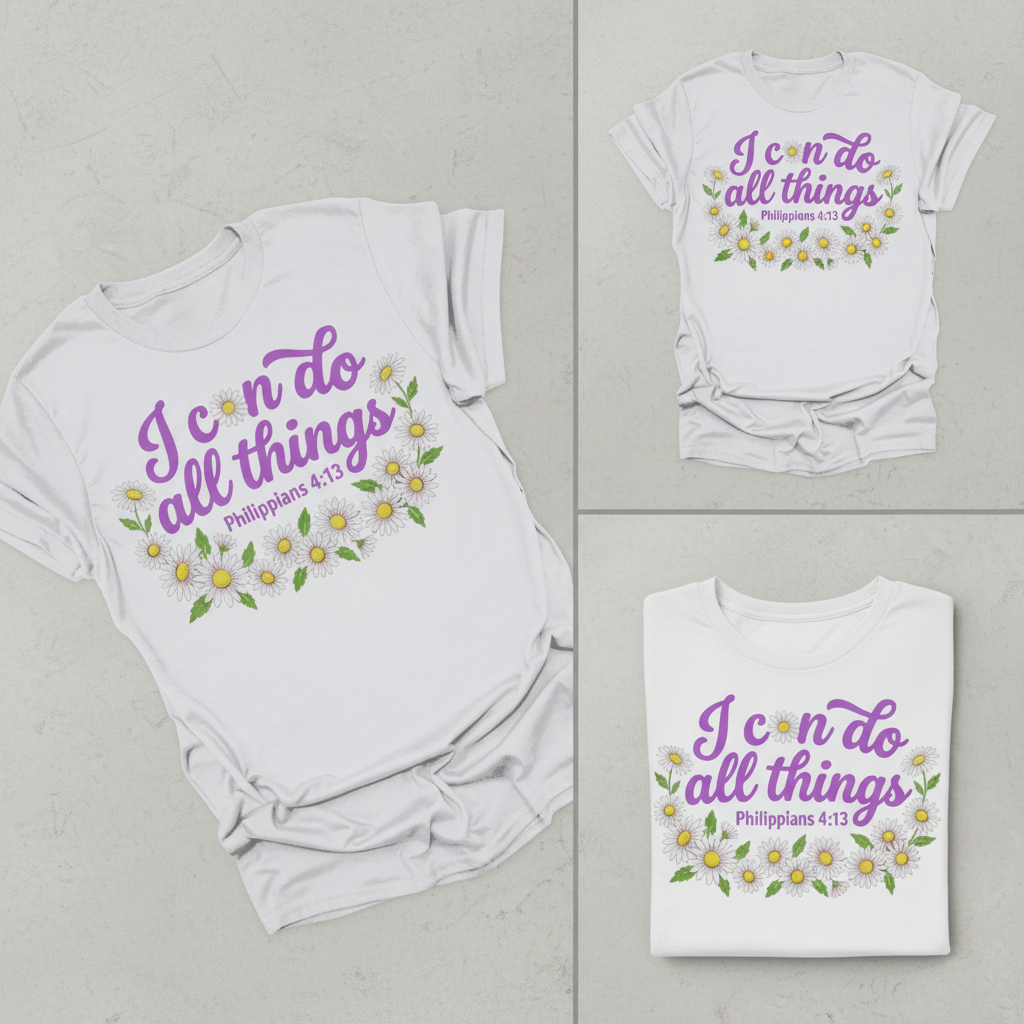 I Can Do All Things Daisy T-Shirt_triple_showcase
