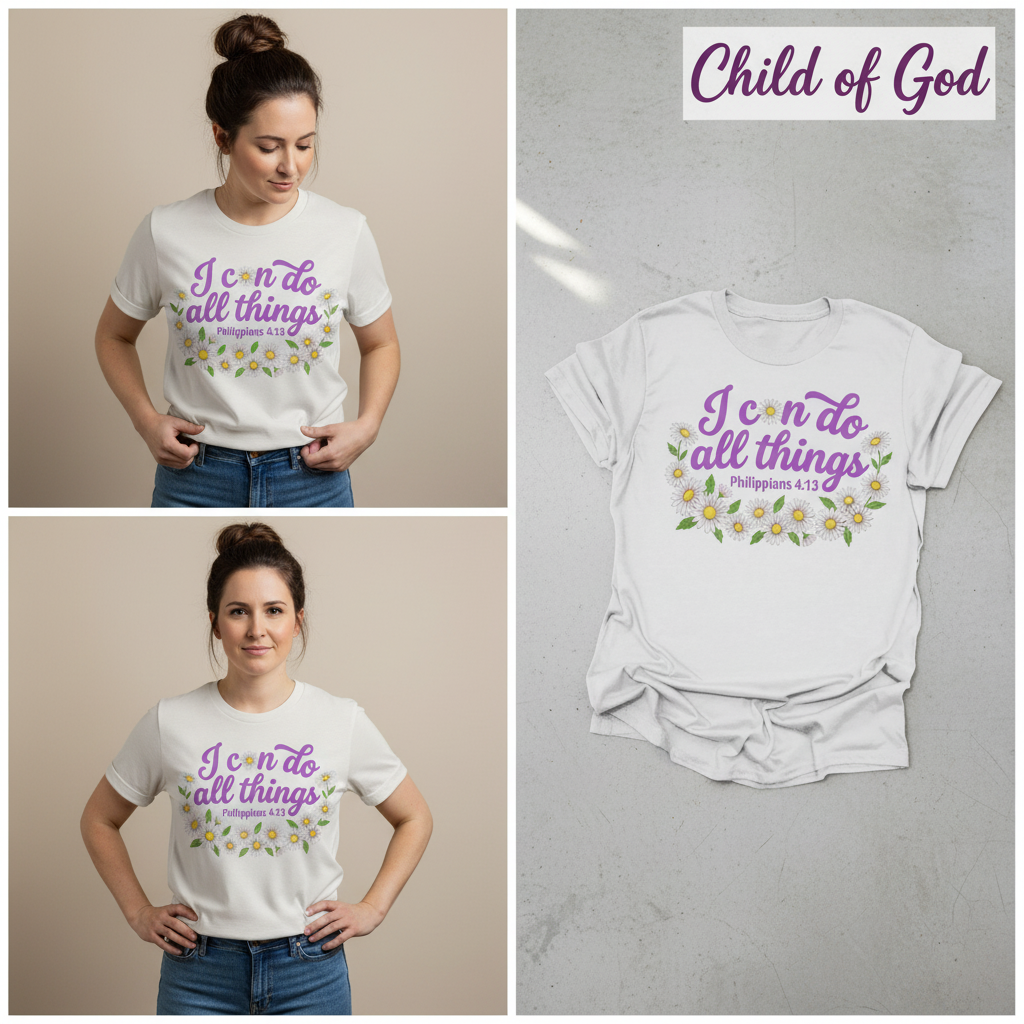I Can Do All Things Daisy T-Shirt_3_panel