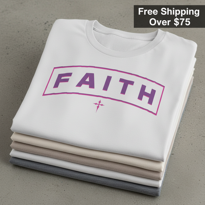 Bold FAITH Arch T-Shirt_stacked_flatlay