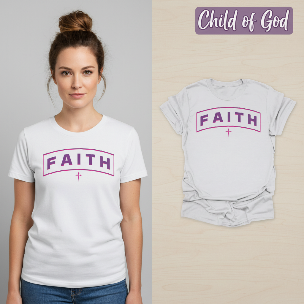 Bold FAITH Arch T-Shirt_model_flat