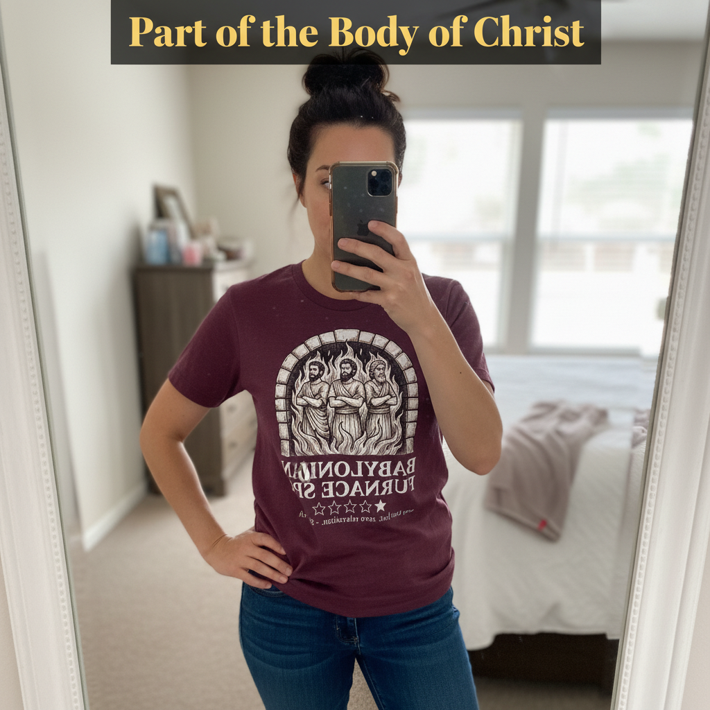 Babylonian Furnace Spa T-Shirt_mirror_selfie