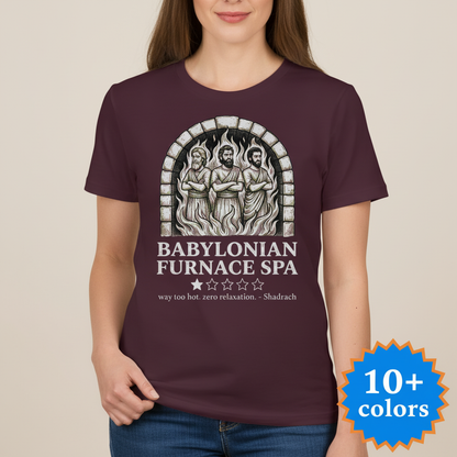 Babylonian Furnace Spa T-Shirt_badge