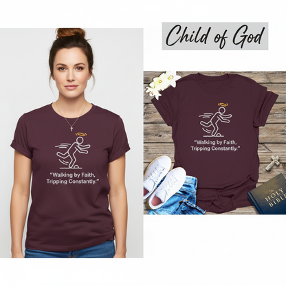 Walking by Faith T-Shirt_model_flat