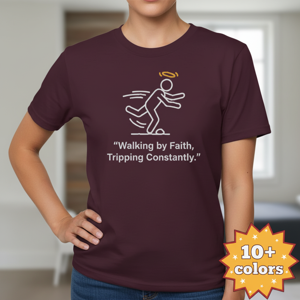 Walking by Faith T-Shirt_badge