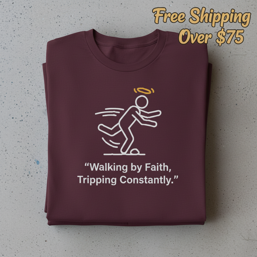Walking by Faith T-Shirt_stacked_flatlay