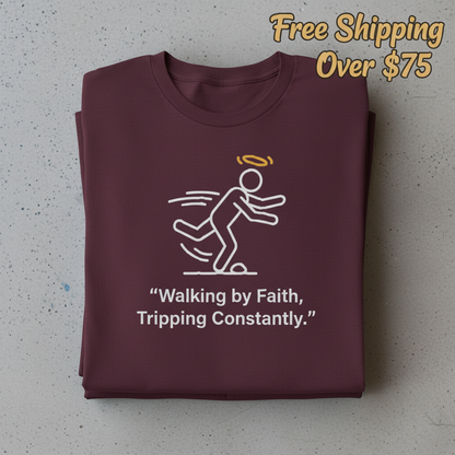Walking by Faith T-Shirt_stacked_flatlay