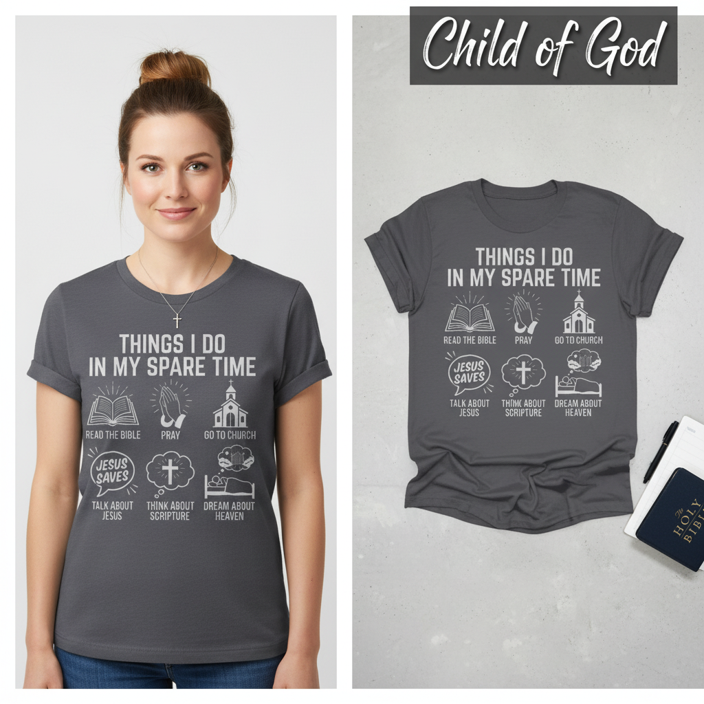 Spare Time with Jesus T-Shirt_model_flat