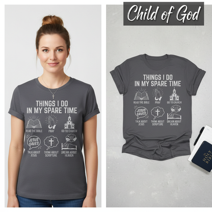 Spare Time with Jesus T-Shirt_model_flat