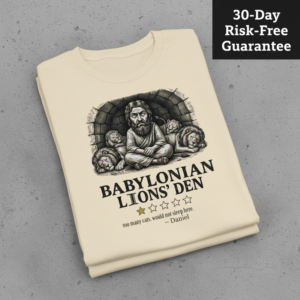 Babylonian Lions' Den T-Shirt_stacked_flatlay