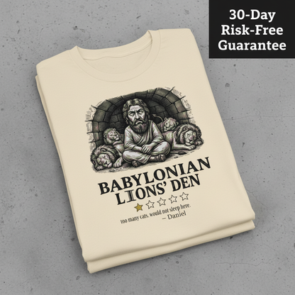 Babylonian Lions' Den T-Shirt_stacked_flatlay