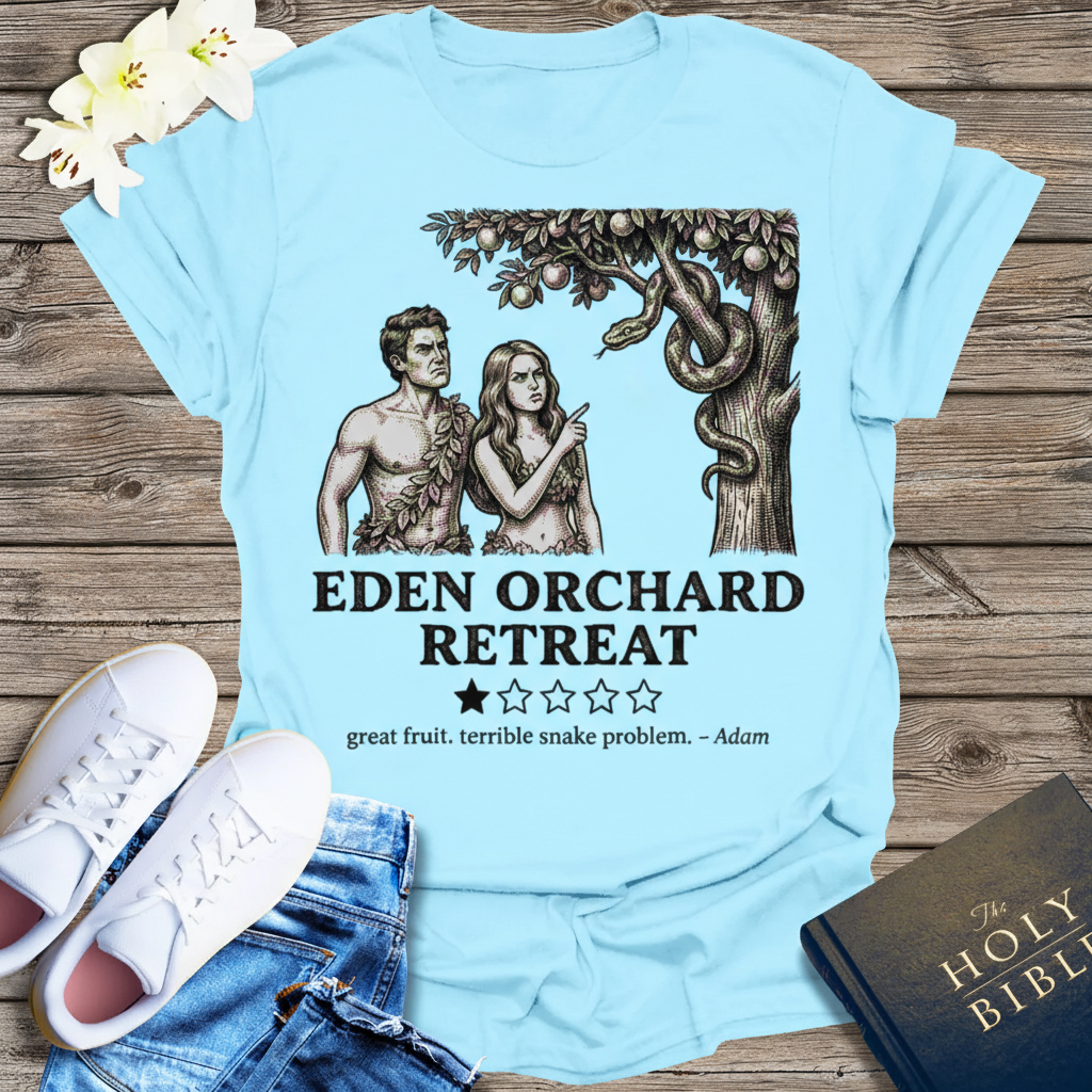 Eden Orchard Retreat T-Shirt_triple_model