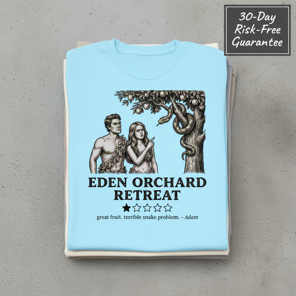 Eden Orchard Retreat T-Shirt_stacked_flatlay