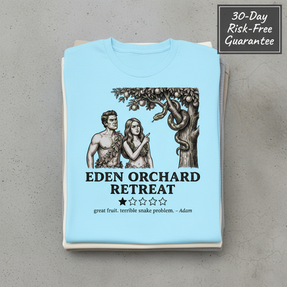 Eden Orchard Retreat T-Shirt_stacked_flatlay