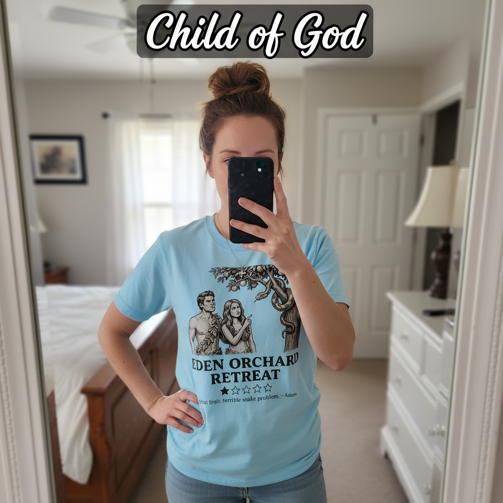 Eden Orchard Retreat T-Shirt_mirror_selfie