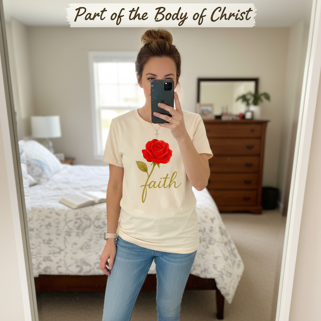Rose of Faith T-Shirt_mirror_selfie