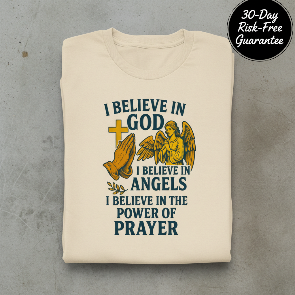 Faith in Prayer T-Shirt_stacked_flatlay