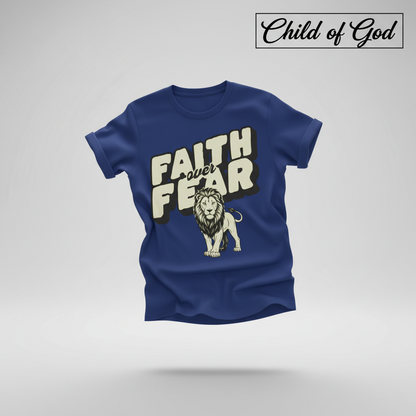 Faith Over Fear Lion T-Shirt_3d_float