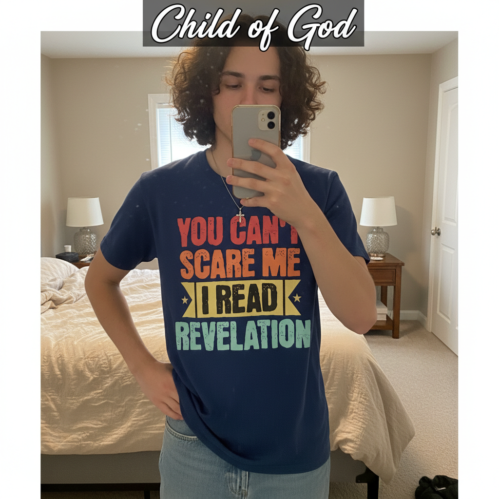 You Can't Scare Me Revelation T-Shirt_mirror_selfie