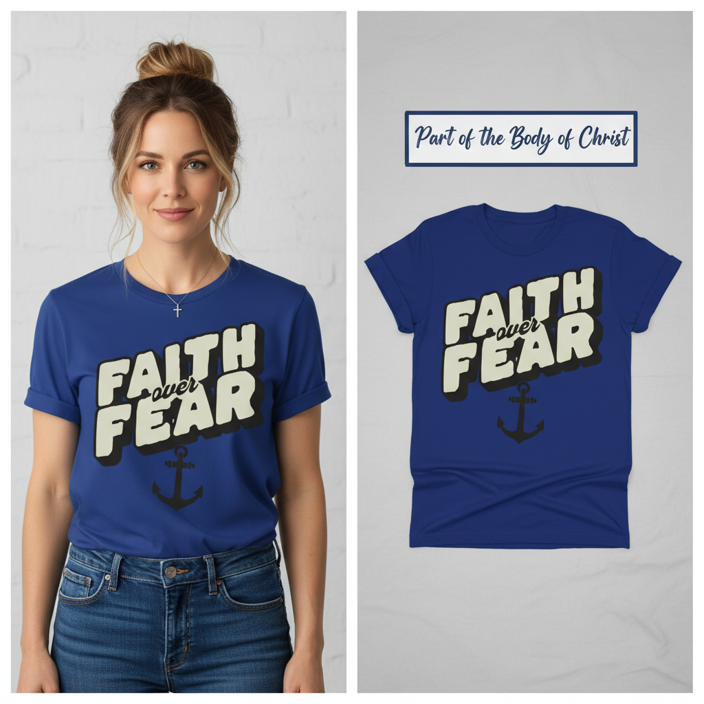 Faith Over Fear T-Shirt_model_flat
