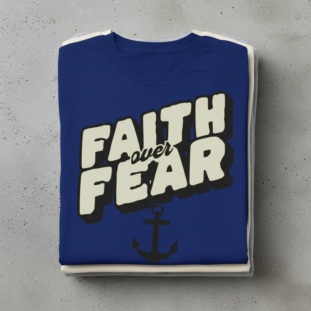 Faith Over Fear T-Shirt_stacked_flatlay