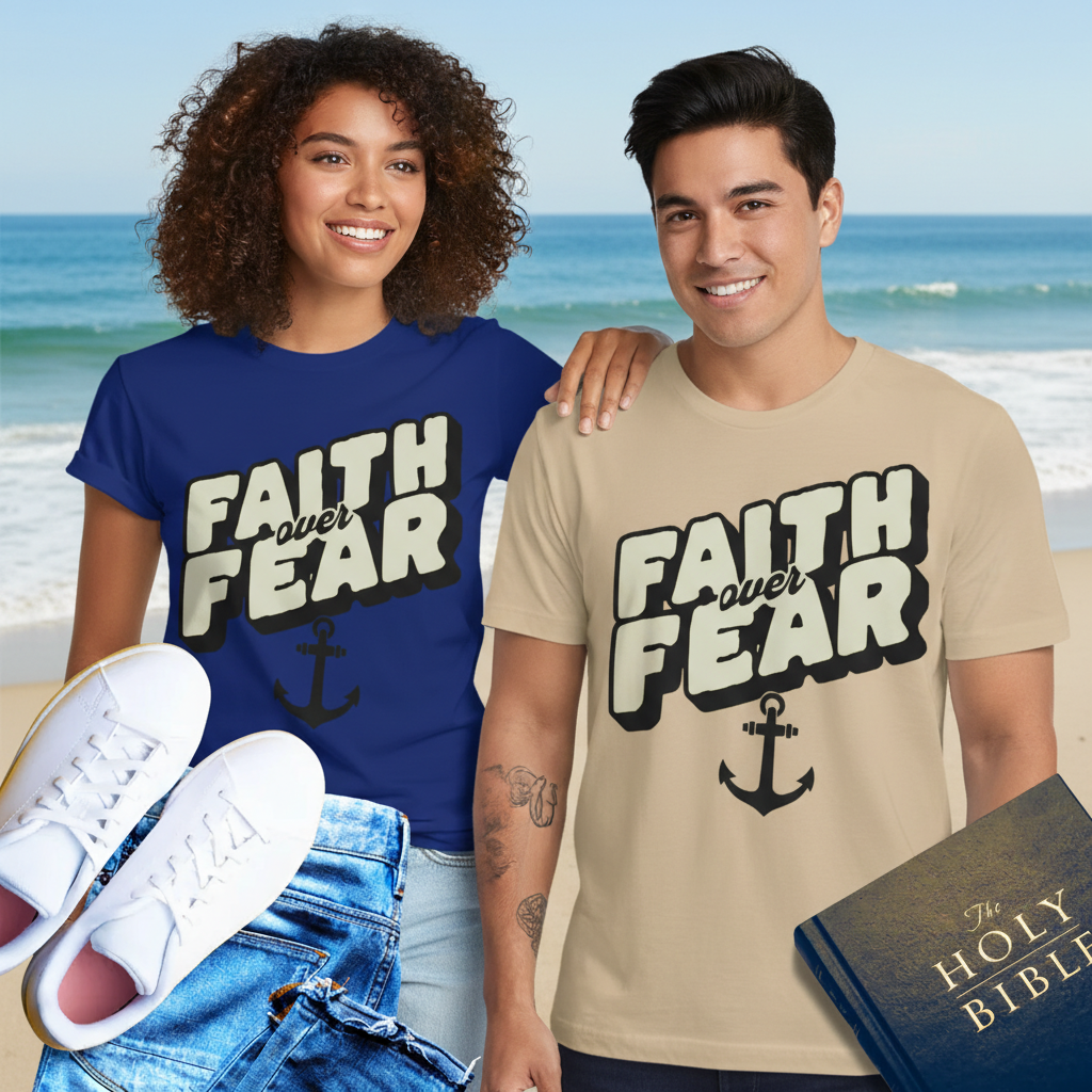 Faith Over Fear T-Shirt_dual_model_life